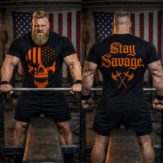 American Savage Republic Skull 2026 Short sleeve t-shirt